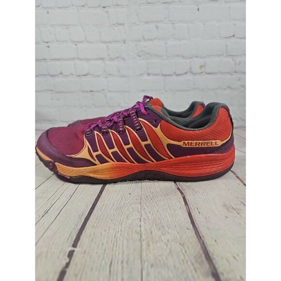 Merrell Women's Allout All Out Fuse Unifly Purple Orange Size 11 Training Shoes - Picture 1 of 8